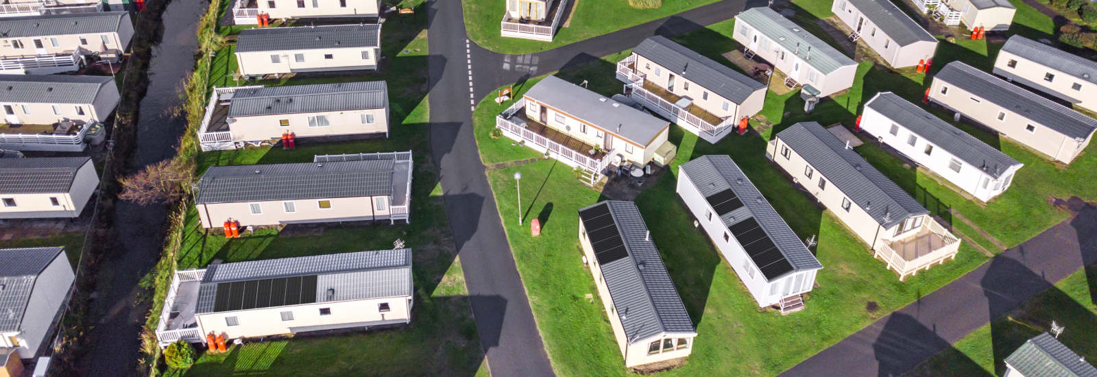 Caravan holiday park in Cornwall with solar panels