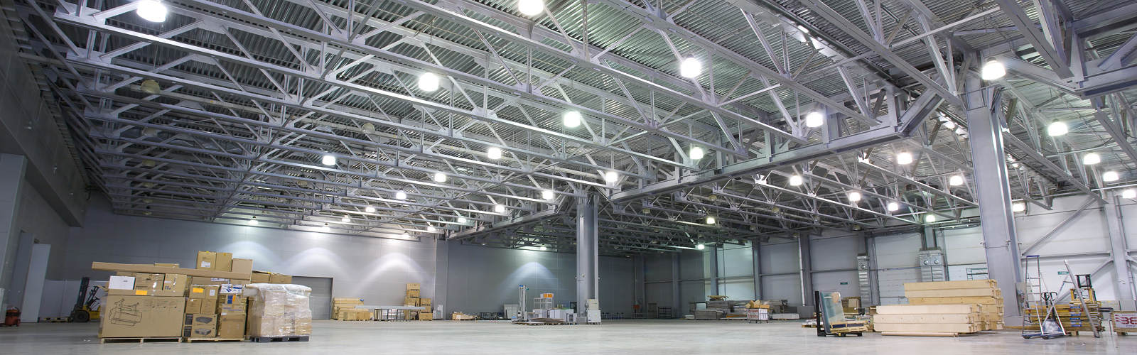 Solar lighting in an industrial warehouse